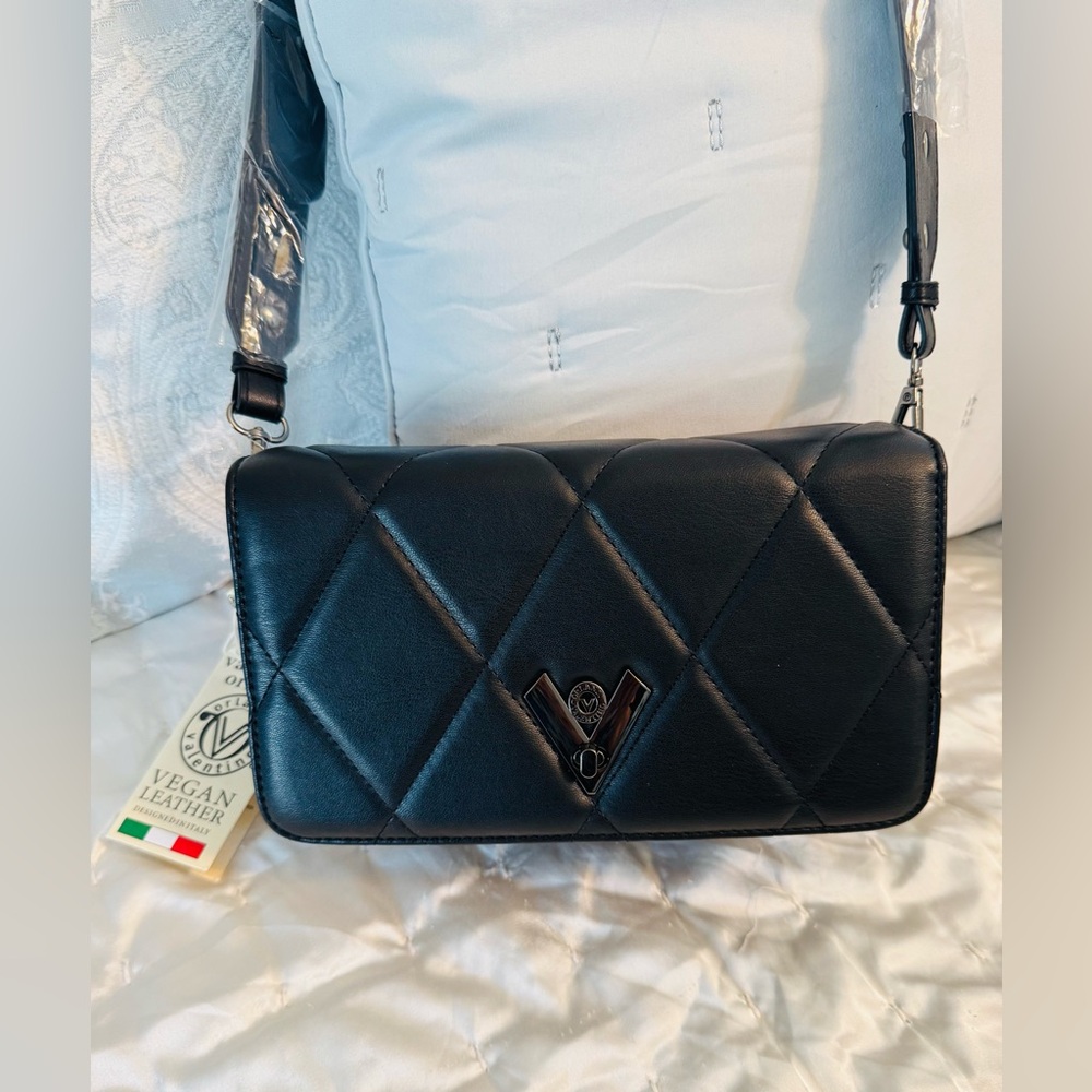 Valentino Orlandi Black Quilted Shoulder Bag